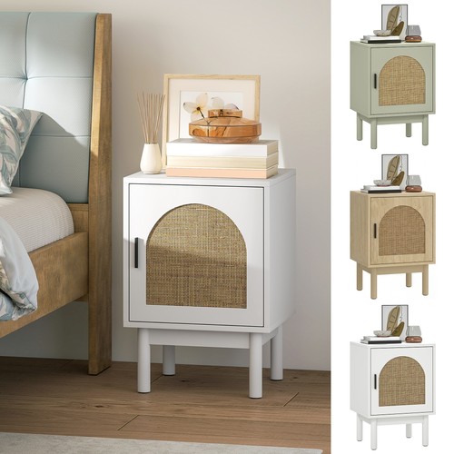 Comodino rattan con - comodino, ripiano